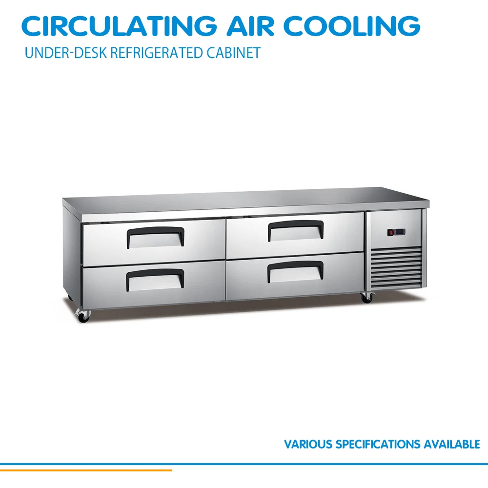 X-MING Refrigerator Undercounter Freezer Kitchen Work Table Fridge Refrigeration Equipment Workbench Under Counter