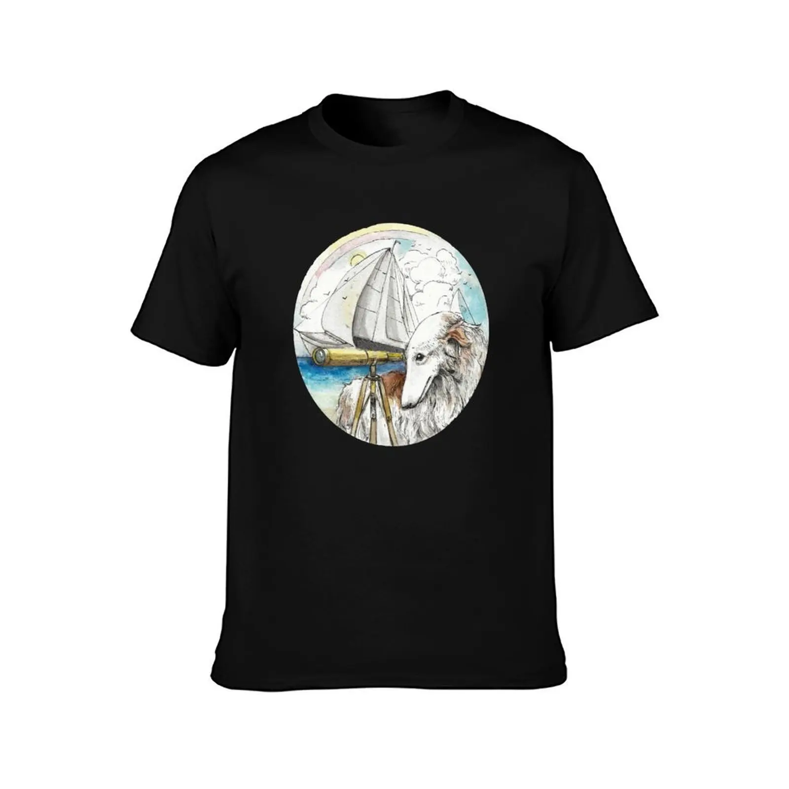 The Sighthound T-Shirt, Summer Casual Cotton Tee, Oversized Streetwear Tops, Vintage Graphic Print, Loose Fit Short Sleeve