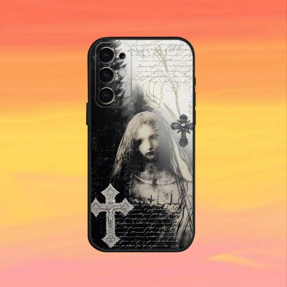 Coque de téléphone coquette gothique cybersigilisme, étui noir pour Samsung S25, S24, S21, S22, S23, S30, Ultra, S20, Plus, Fe, Note, 10,9,5G