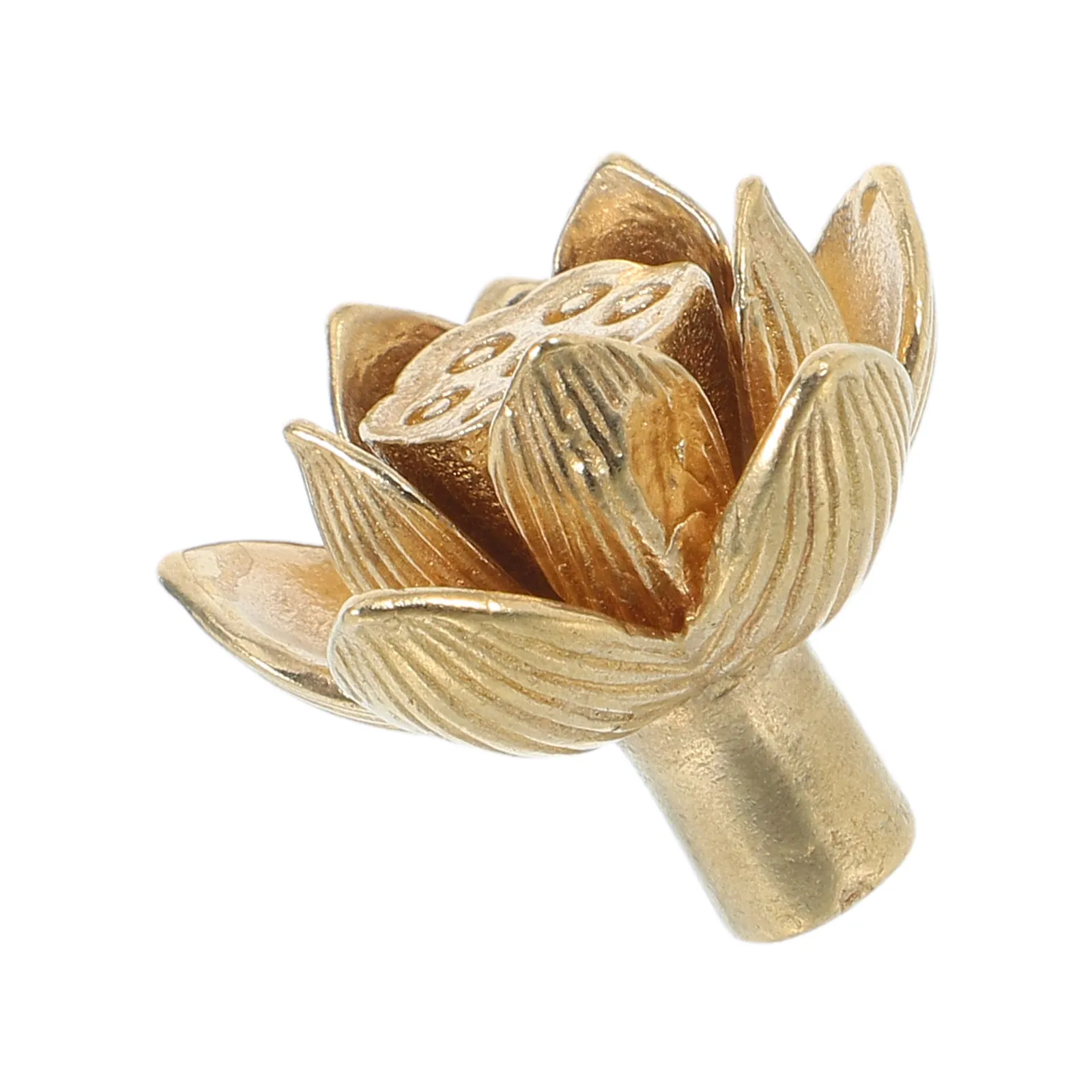 Brass Lotus Flower Cabinet Knobs Vintage Door Handles Drawer Pulls for Kitchen Wardrobe Furniture