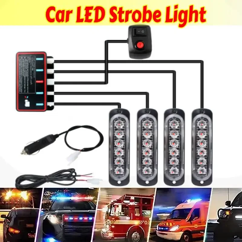 

Светодиодные полицейские фонари Светодиодные стробоскопы Световые стробоскопы для авто Решетка 12 В Аварийная сигнальная лампа Красный Синий Для грузовика Offroad