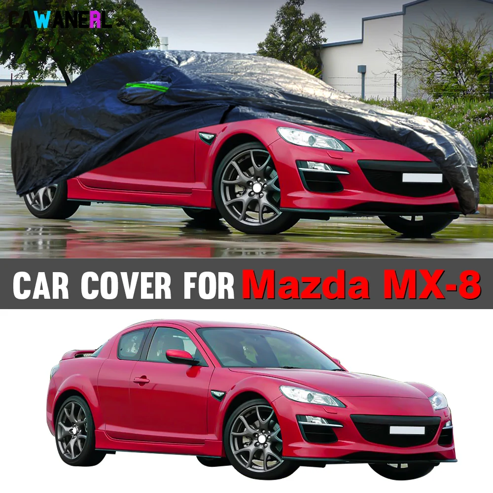 

Black Car Cover For Mazda RX-8 RX8 2003-2025 Waterproof Anti-UV Sun Shade Snow Rain Wind Prevent Auto Cover
