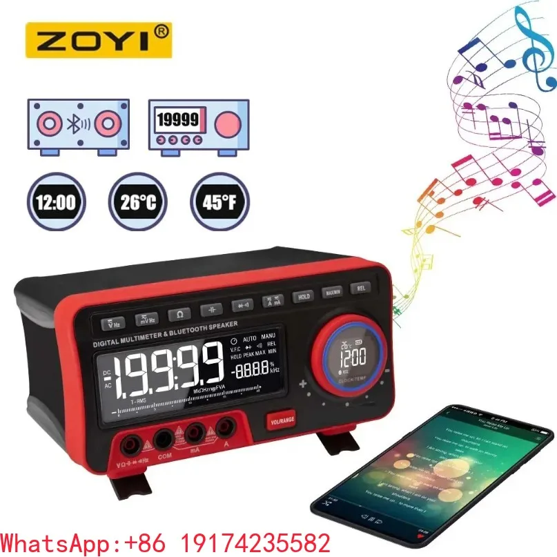ZT-5566 Profesional Digital Bench Multimeter 19999 Counts Transistor Tester Auto Range Voltmeter Multifunction Calibrator