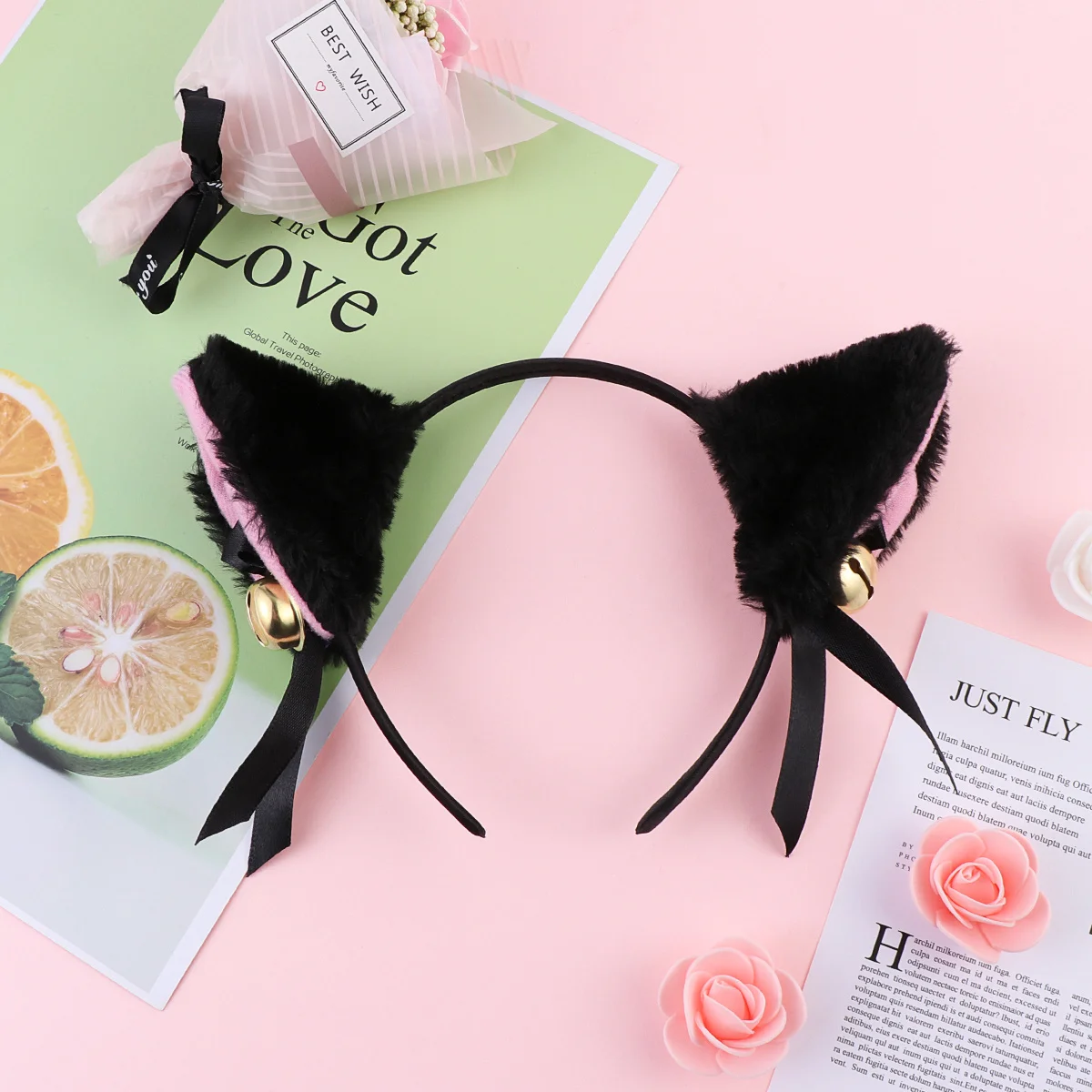 

Ear Headband Bell Headband Ribbon Women Masquerade Ball Holiday Prom Costume Party Hair Accessory