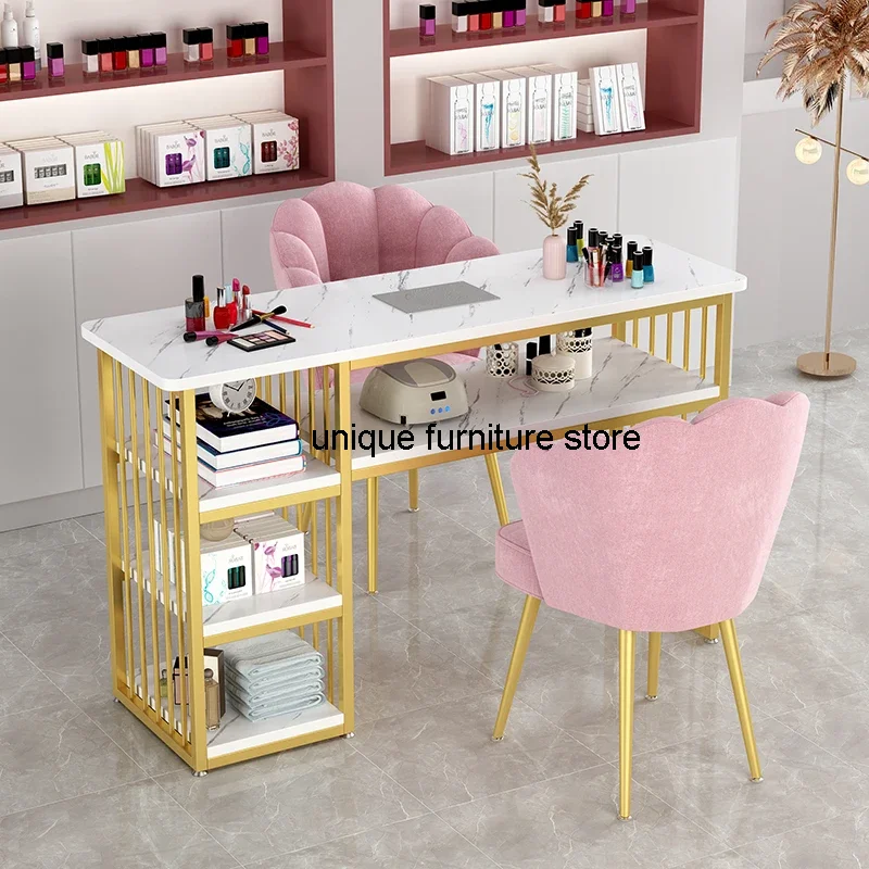 Modern Professional Nail Table Makeup Luxury Dressing Manicure Nail Table Beauty Cleaner Tavolo Manicure Salon Furniture BL50NT