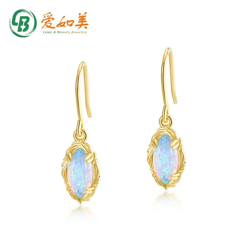

Luxury Jewelry Retro Opal Earrings for Women 18K Gold PT950 Platinum Silver Plated 7-Layer Gold Earrings Design Earrings
