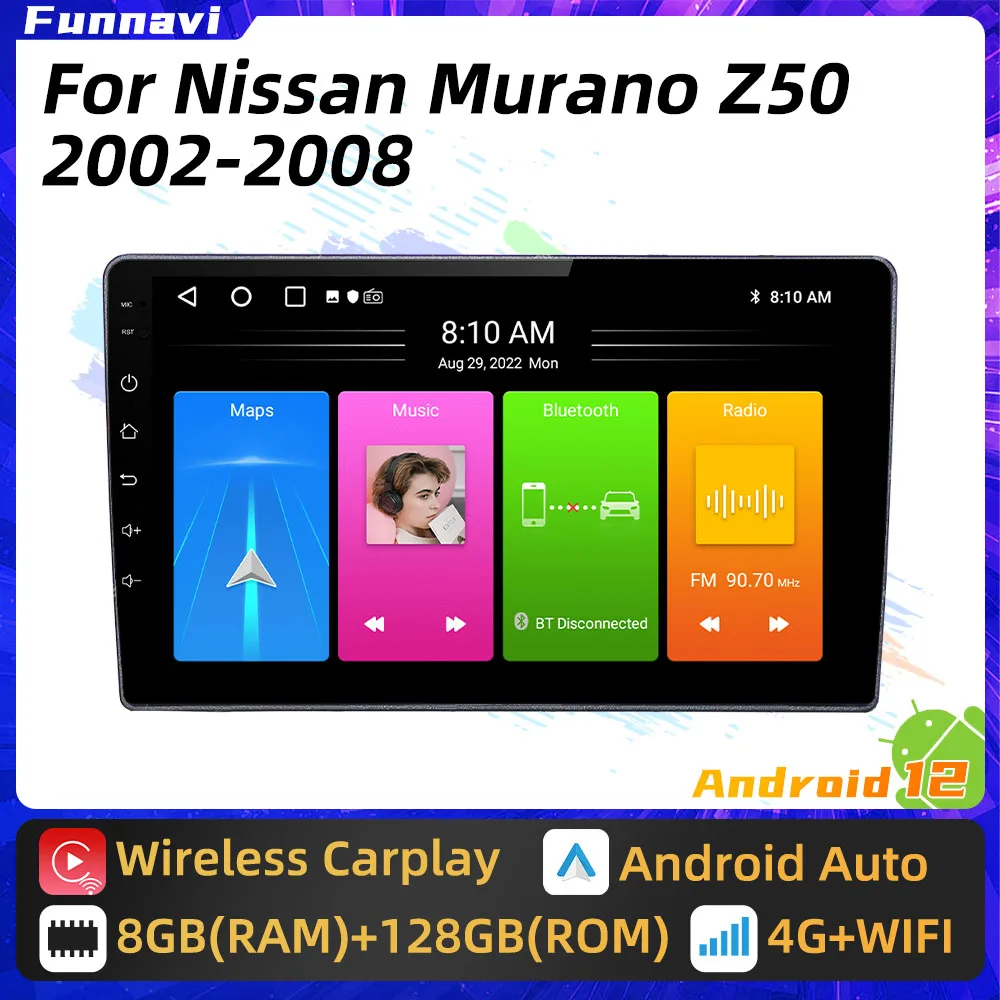 2 Din Android Car Radio for Nissan Murano Z50 2002 - 2008 Multimedia Player Screen Navigation GPS Carplay Auto Stereo WiFi FM