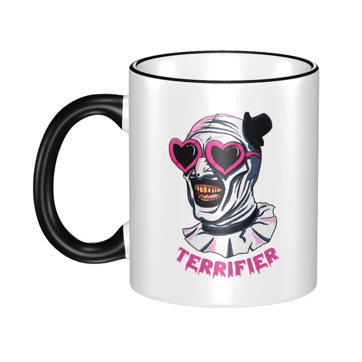 

Terrifier Art The Clown Heart Glasses Gift Mugs for Kids Adult Kawaii Coffee Cup Present for Office
