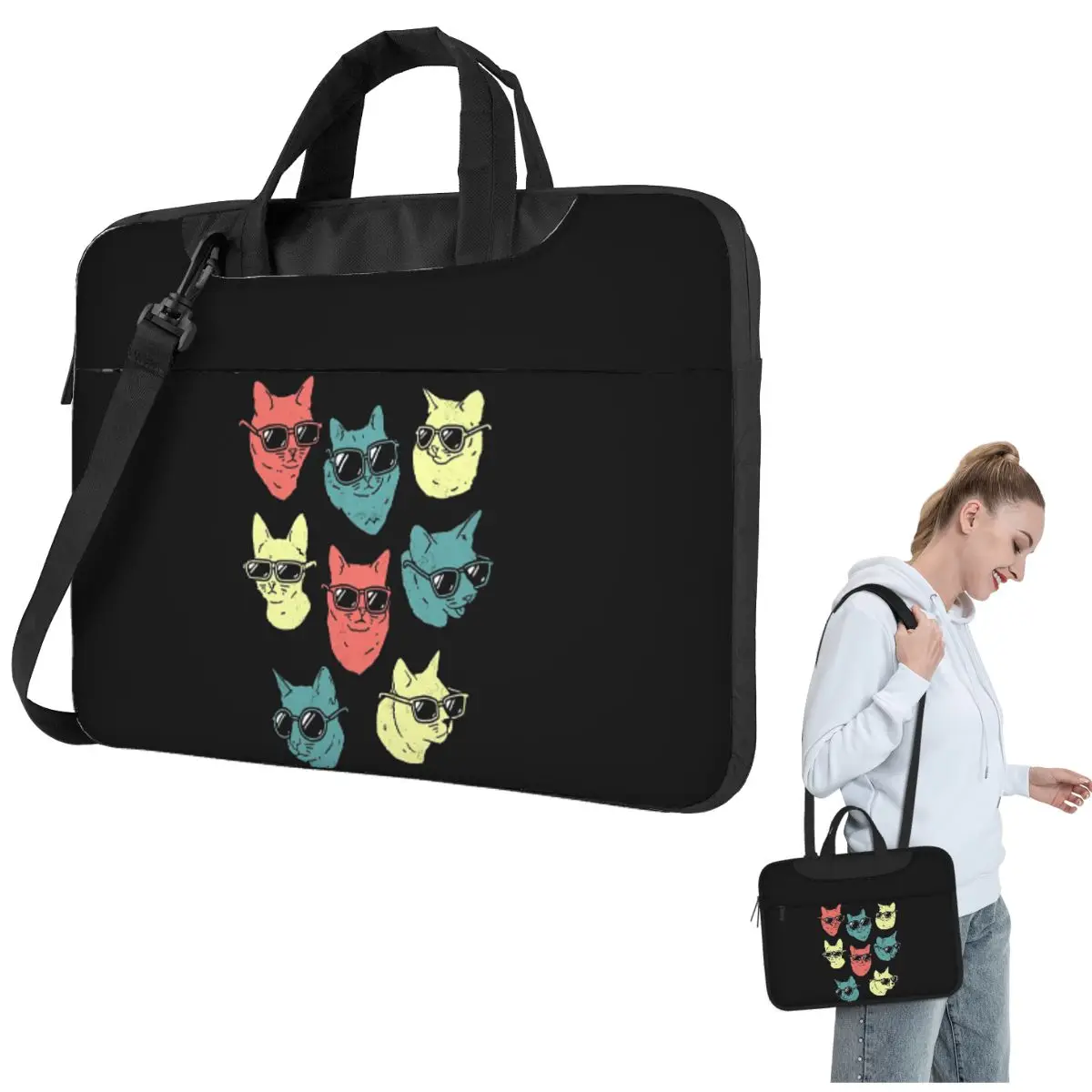 

Cat Shirt Crossbody Laptop Bag Case Computer Bag 13 14 15.6 Inch Notebook Pouch for Lenovo