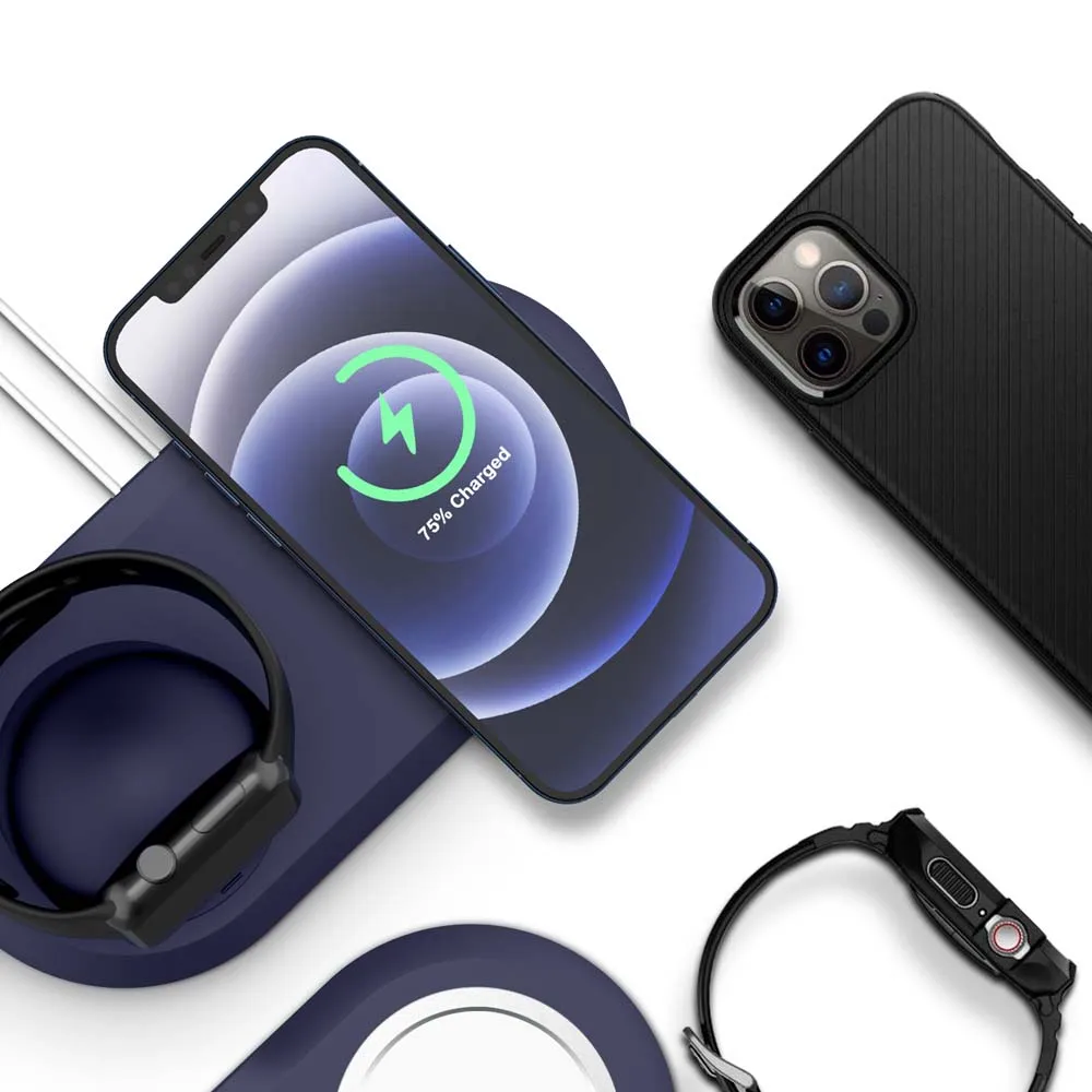 ที่วางโทรศัพท์ซิลิโคนสําหรับ iPhone 14 PRO MAX Apple Watch Magsafe Charger แท่นชาร์จแท่นวางโต๊ะ Macsafe Cradle