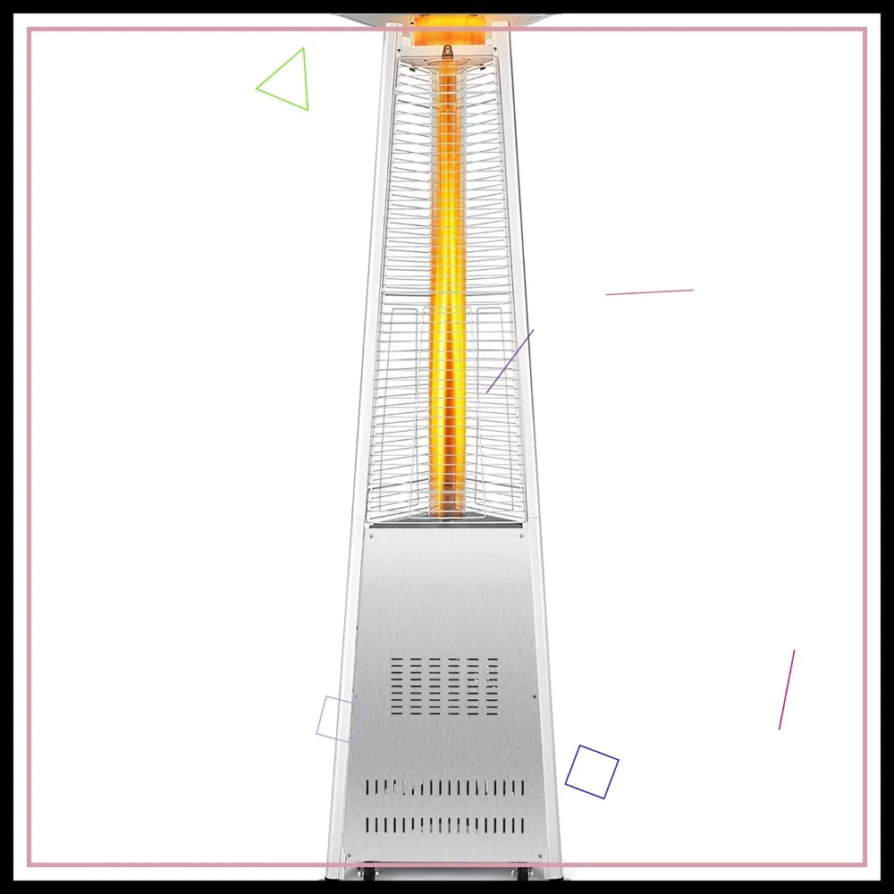 

42,000 BTU Outdoor Propane Heater with Tip-Over Protection, Quartz Glass Tube, Wheels for Patio Heating