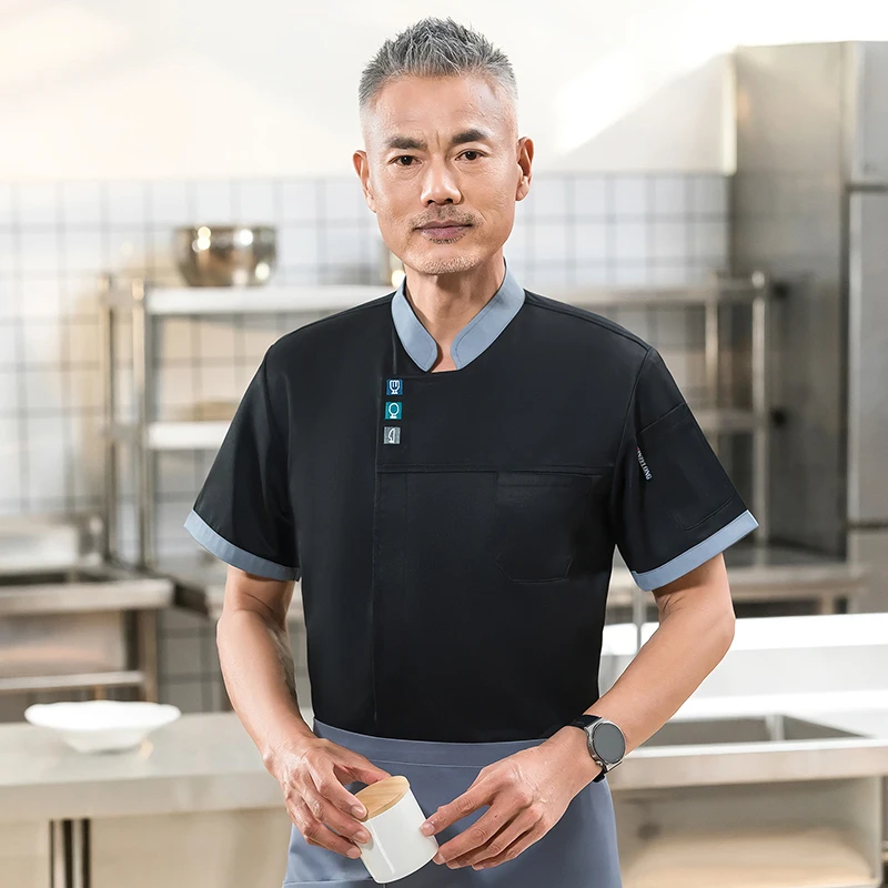 Professionele Keuken Outfit Zomer Korte Mouw Tops Restaurant Keuken Chef Jassen Cook Shirt Hotel Catering Ober Uniform