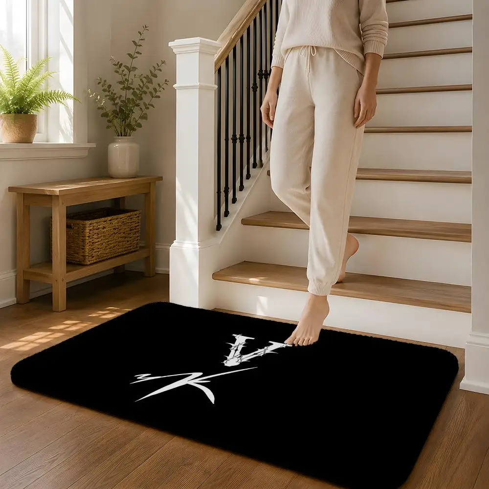 IMD Stylish V-VrunkS Floor Mat Flannel Rug Non Slip Absorbent Soft Washable For Entryway Hallway Bathroom Kitchen Decor
