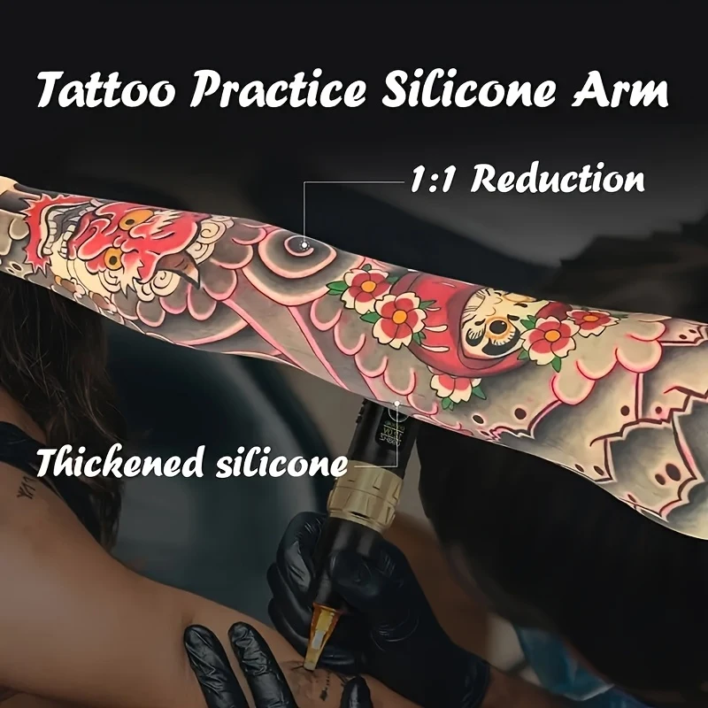 1:1 professional silicone tattoo practice arm, realistic simulation skin, advanced simulation tattoo practice arm, easy to color