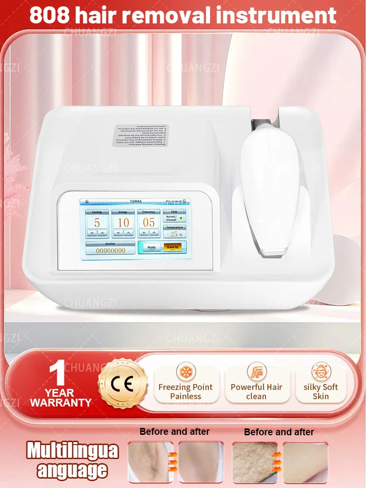 Newest 808nm Diode Freezing Point Painless Hair Removal Machine 755 808 1064nm 3 Wavelength Women Body Face Depilation