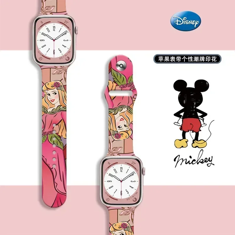 Disney Mickey Mouse for Apple Watch Ultra S8 Apple Replacement Strap 38 40 41 42 44 45 49 MM Anime Silicone Couple Watch Case