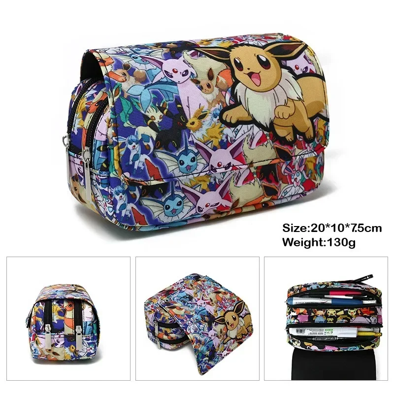 Anime Pokemon Kids Pencil Case Cartoon Pikachu Large Capacity School Pen Case Supplies Kawaii Pencil Bag Box Stationery Gifts