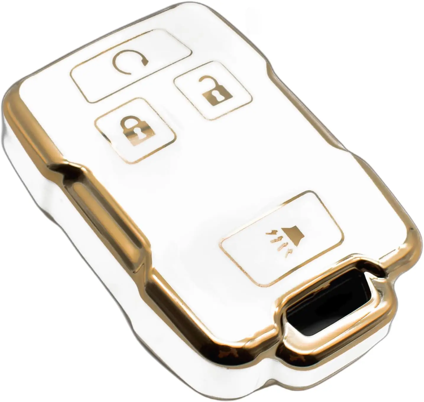 

Key Fob Cover Compatible with Chevy/GMC Trucks, TPU Case Protection, White