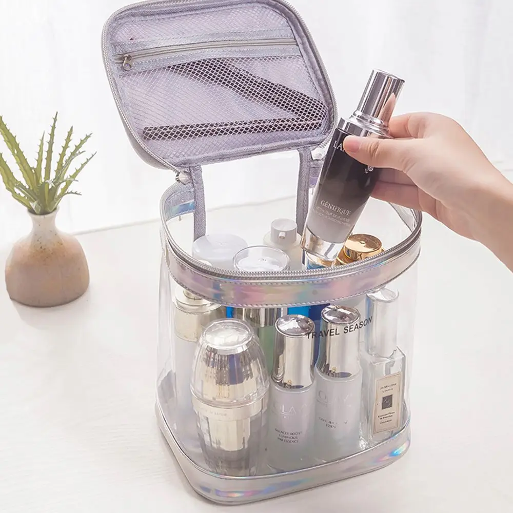 Transparent Women Female Storage Bag Handbags Case Bath Zipper Makeup Pouch Wash Bag Toiletry Organizer Travel Cosmetic Bag