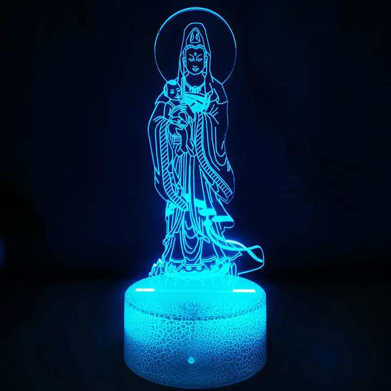 Acrylic Colorful Night Lantern Nanwu Amitabha Buddha Front Offering Lantern Changming Lantern Decoration feng shui