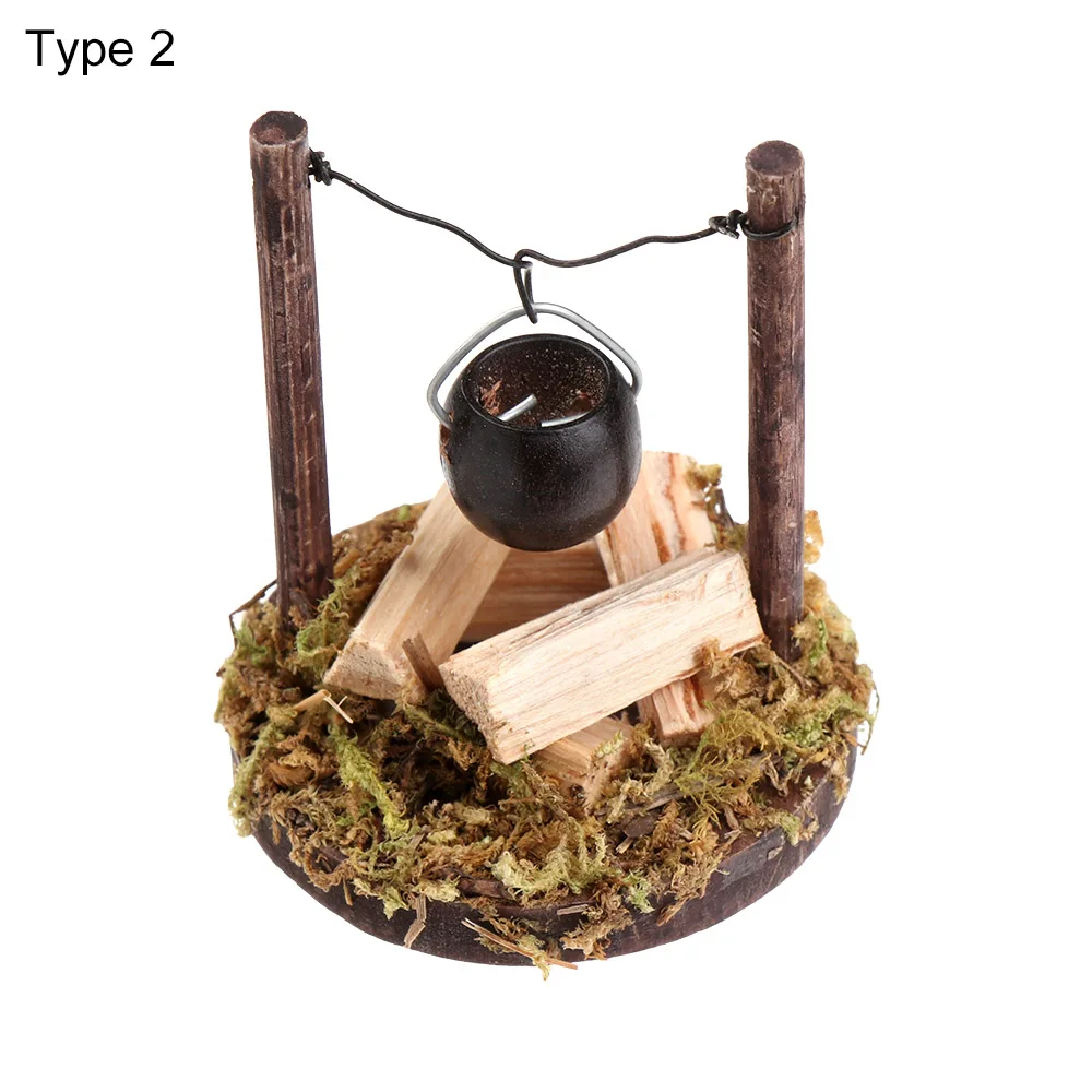 

Chopping Wood Micro Landscape Accessories Dollhouse Bonfire Villa Scene Model Miniatures Campfire Fairy Garden Decor