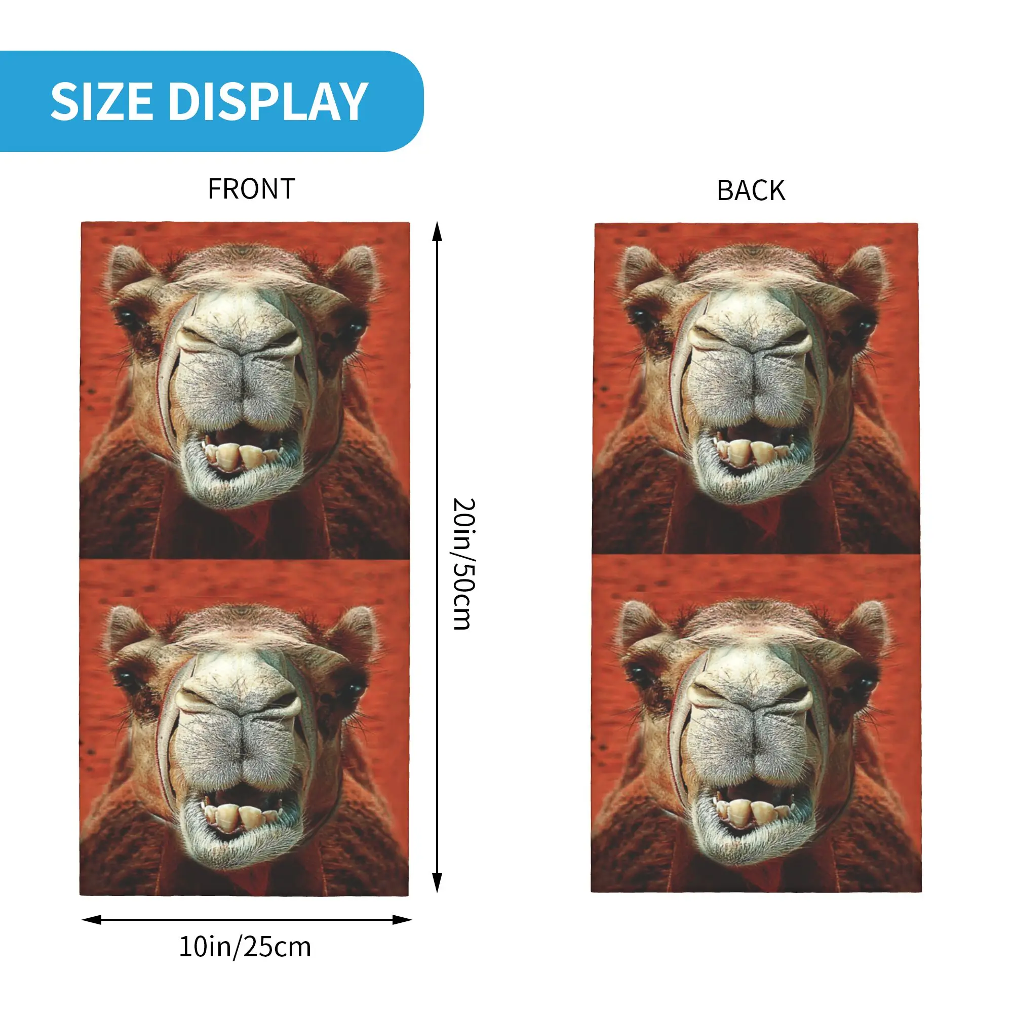 Camel face and snout close up and teeth African Animal Life Bandana Neck Cover Printed Face Scarf Balaclava Outdoor Sports