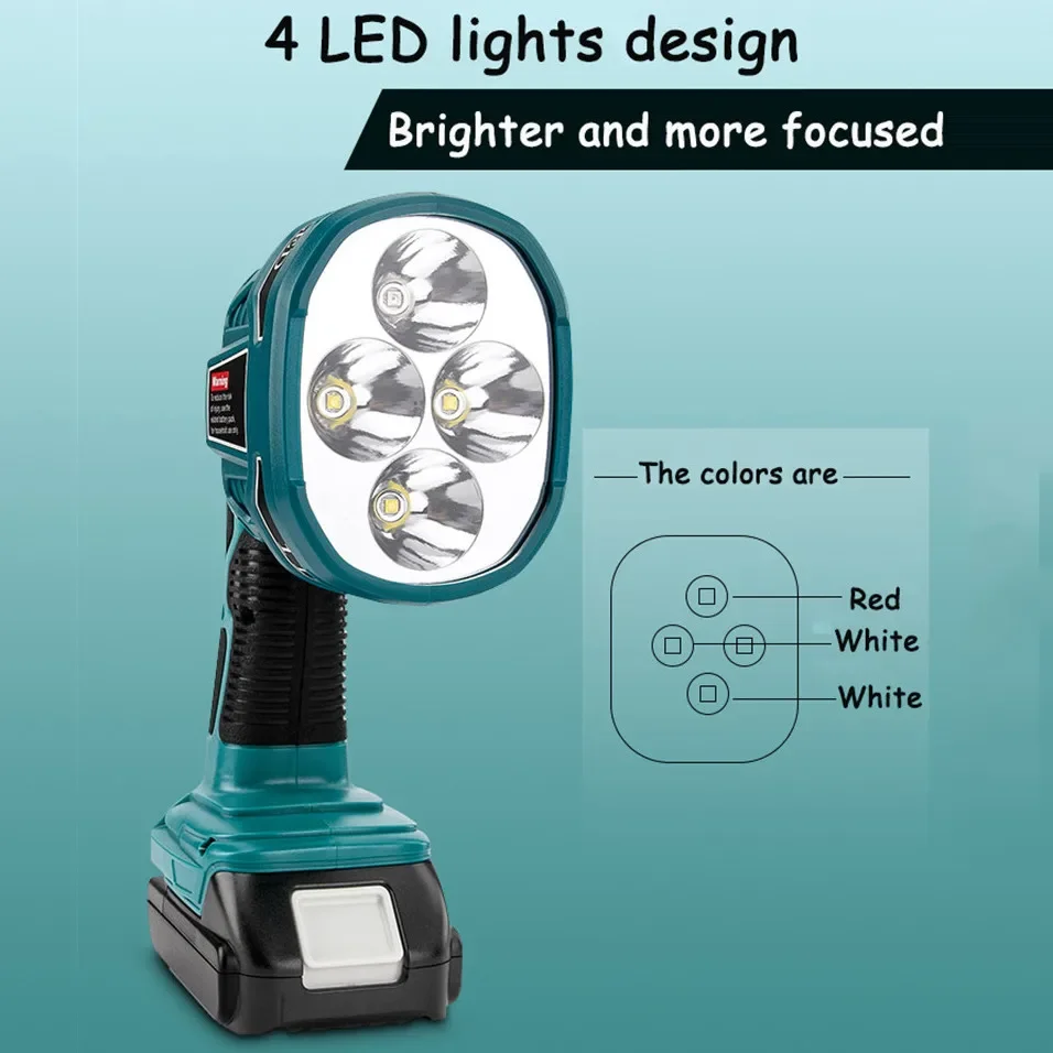 3W/9W/12W LED Working Light 3 inches 5 inches Suitable for Makita 18V Li-ion Battery with USB Port