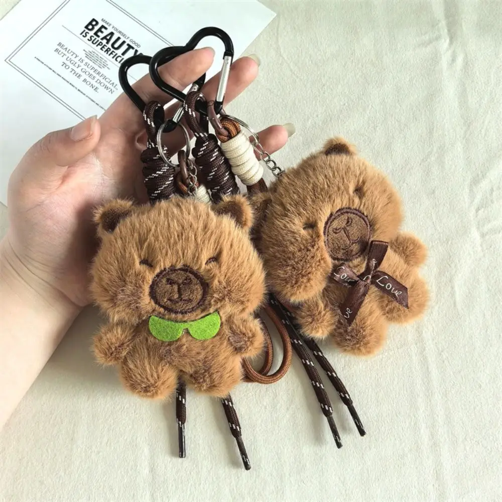 

PP Cotton Plush Capybara Keychain Fluffy Collection Capybara Plush Doll Pendant Cartoon Soft Kapybara Key Chain Children Girl