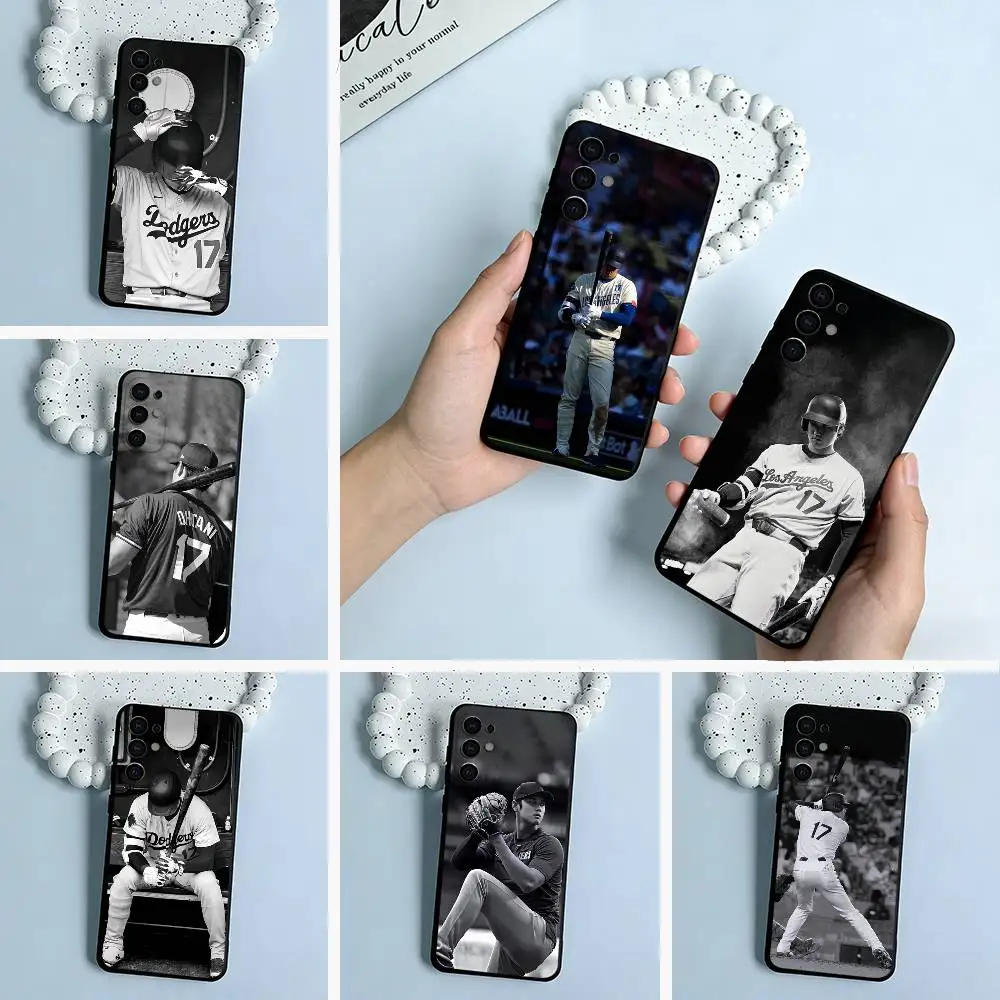 

S-Sh-ohei Ohtani Baseball Black Soft Silicone Phone Case for Samsung S25, S24, S21, S22, S23, S30, Ultra, S20, Plus, FE, Lite