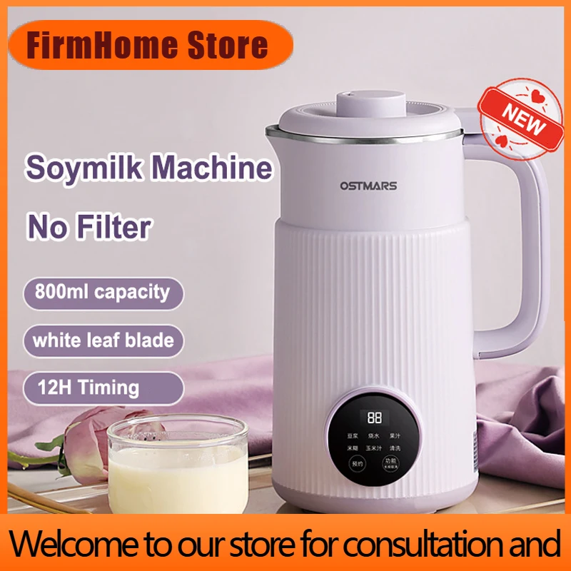 FirmHome Store New Household 800ml Electric Soymilk Machine LED Digital Display Multifunctional Blender Juicer Breaker Coffee Ma