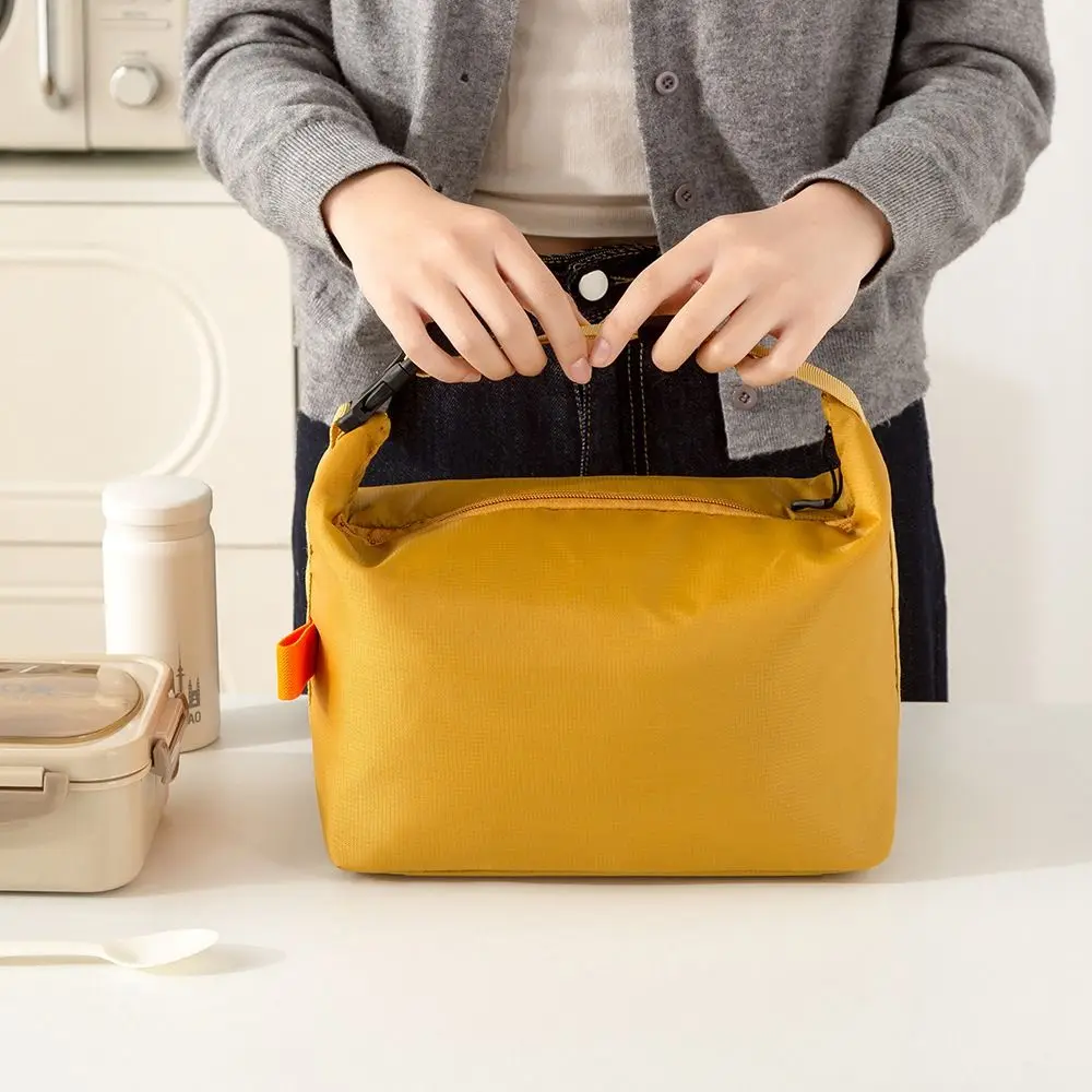 Fashion Foldable Insulated Bag Office Worker Waterproof Lunch Bag Large Capacity Student Lunch Handbag Picnic