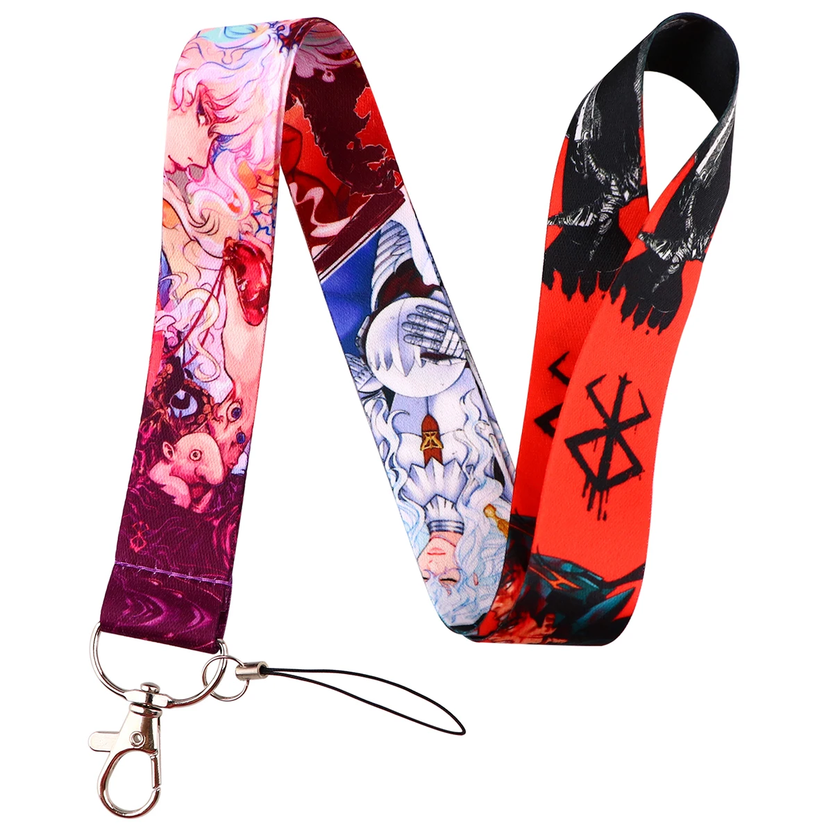 LX1259 Japanese Anime Men Lanyard For Keys ID Credit Bank Card Cover Badge Holder Phone Charm Key Rings Keychain Accessories