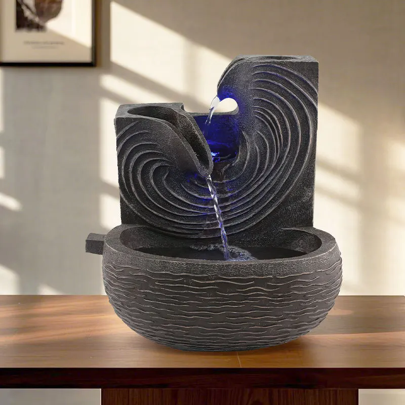 DSA tank desktop decoration small fountain flowing water ornament circulating water with lamp office desktop feng shui ornament