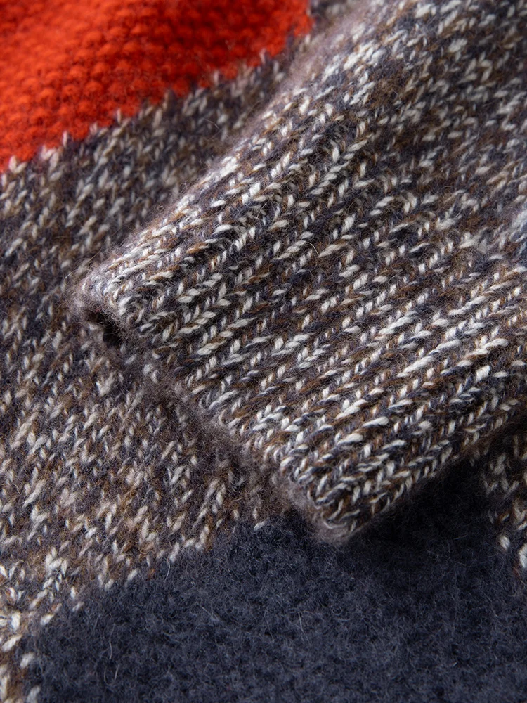 Addonee outono inverno feminino 100% camisola de caxemira argyle jacquard estilo preppy o-pescoço pulôver grosso macio malhas de caxemira