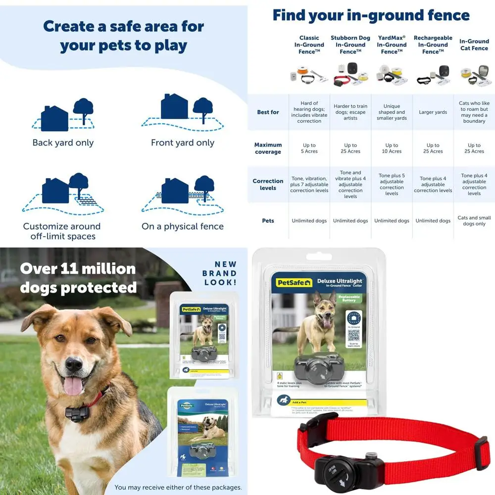 

Ультралегкий ошейник-приемник для электронной ограды для собак, водонепроницаемая система электронной ограды для животных, оповещение о низком заряде батареи, подходит для собак