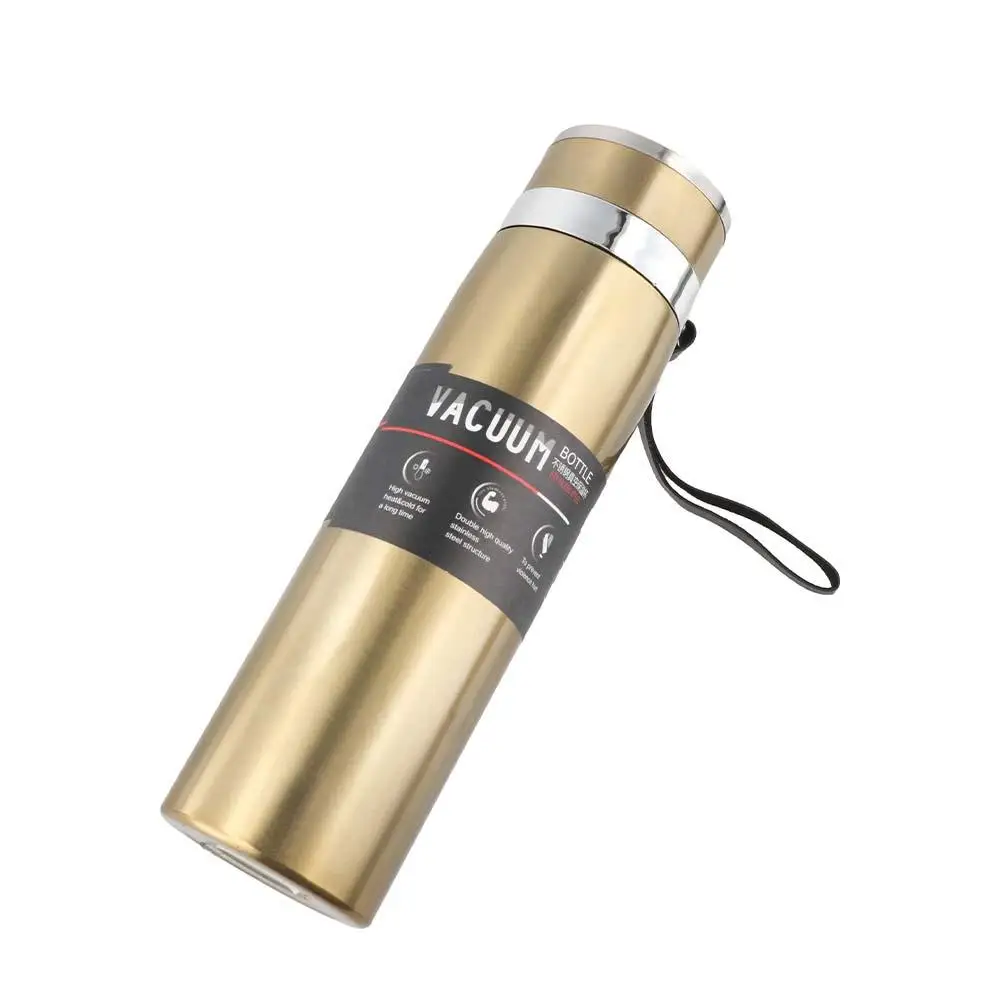 800/1000ML Thermal Water Bottle Double Layer Large-capacity Vacuum Flask with Hanging Rope Anti-slip Bottom 'Insulated Cup