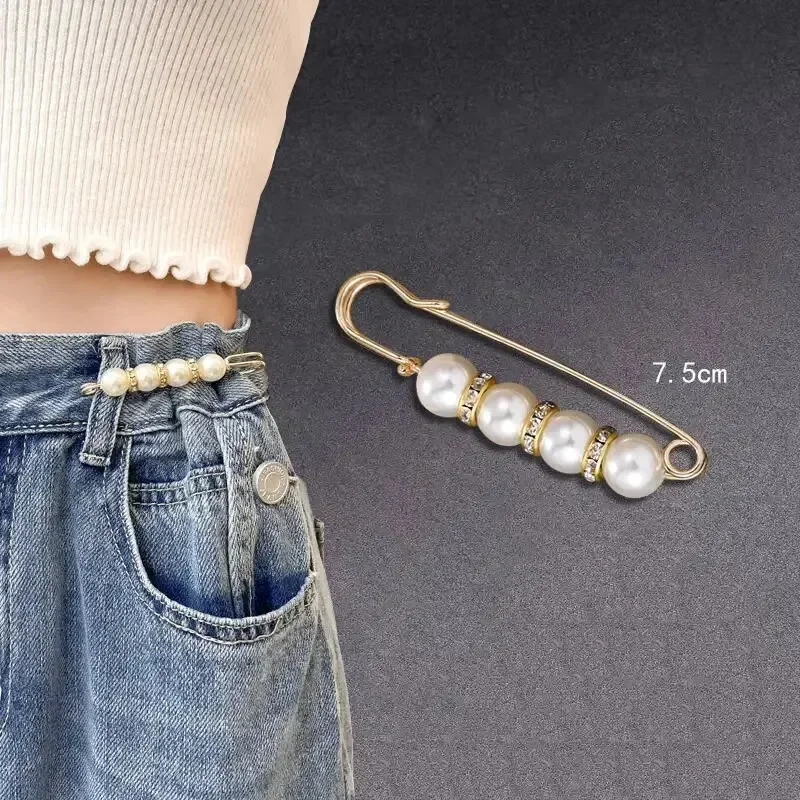 6 teile/satz künstliche Perle Taille Pin Clips für Hosen Hosen Röcke Kleid Taille Anpassung Brosche DIY Kleidung Näh zubehör