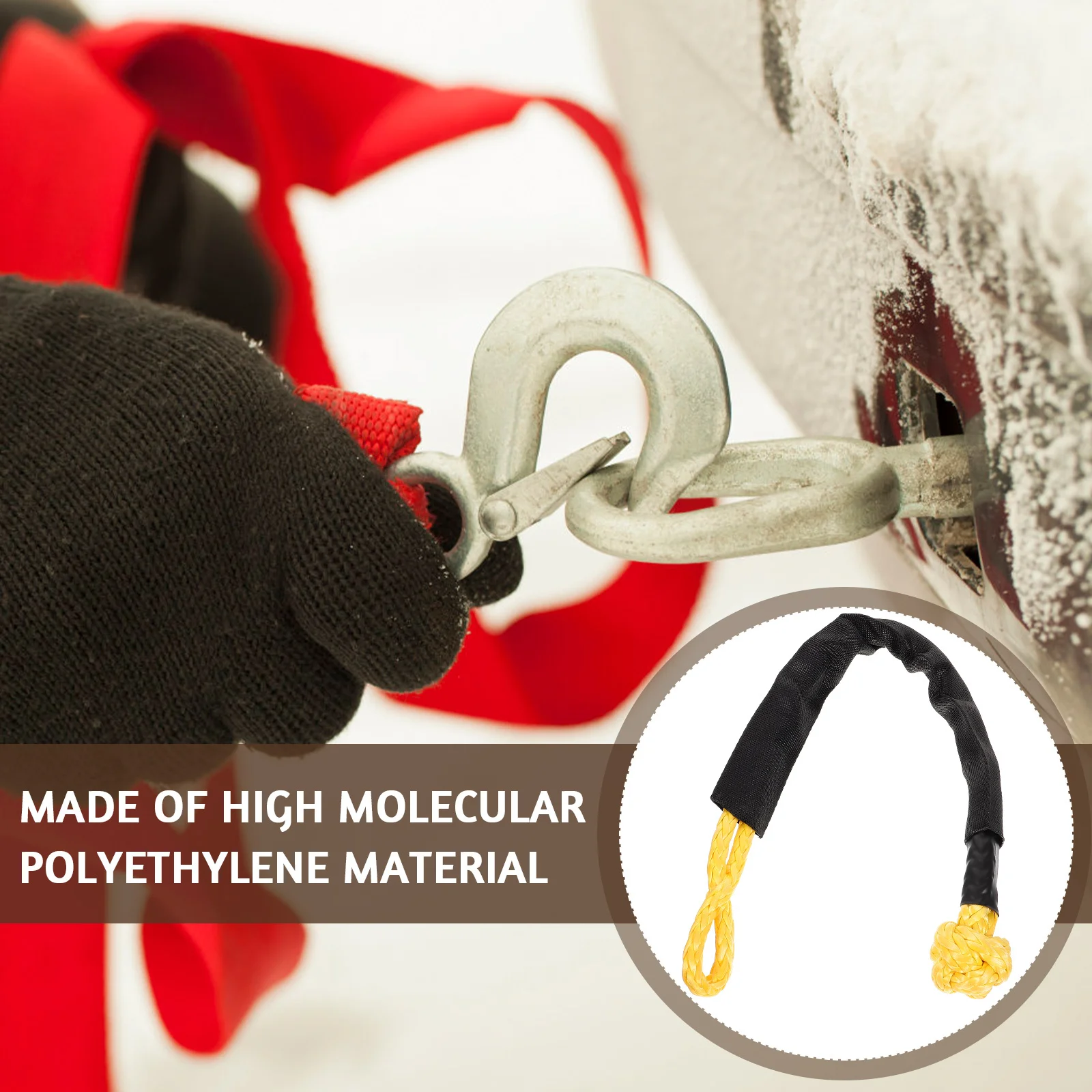 

Towing Recovery Rope Shackle High Strength Synthetic Winch Cable For Car Truck Off-Road Mud Snow Pulling Flexible Shackle