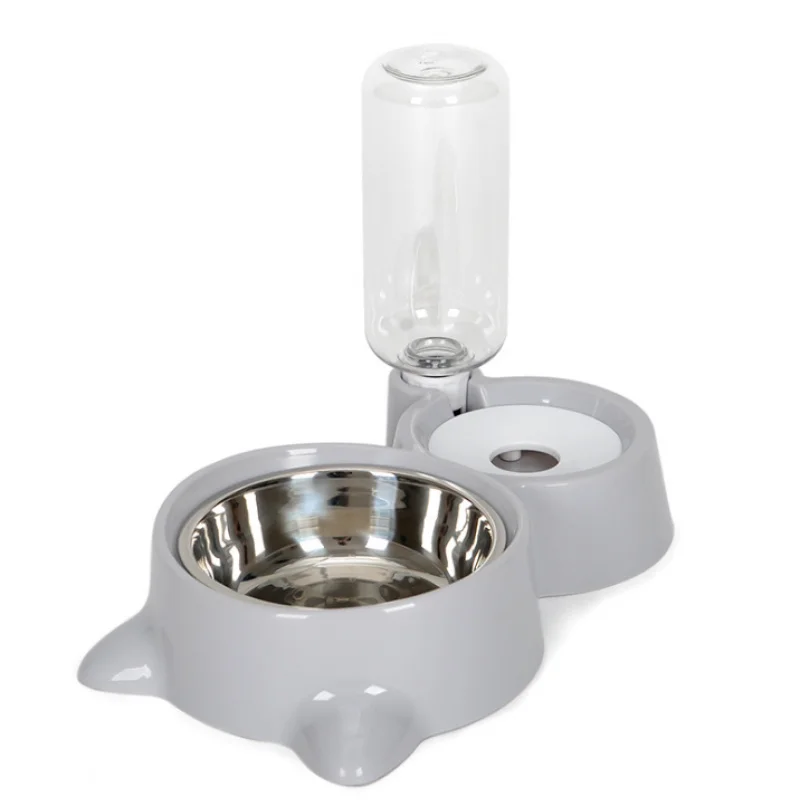 

Customizable Automatic Drinking Fountain Pet Feeding Basin 2 in 1 Double Bowl Cat And Dog Food Bowls