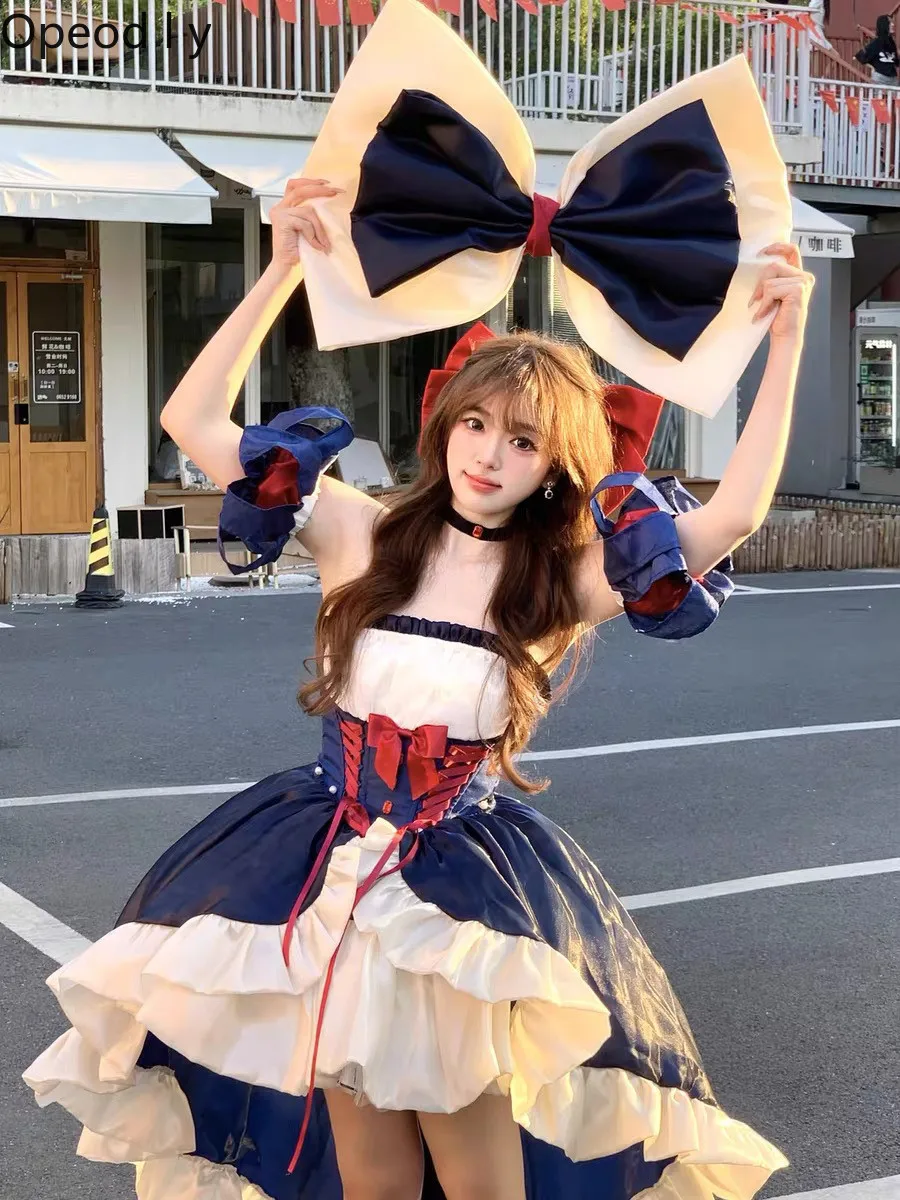 

Princess Series Sweet Big Bow Lolita Dress New 2026 Summer Cute Girl Birthday Party Temperament Fluffy Lo Dresses for Women