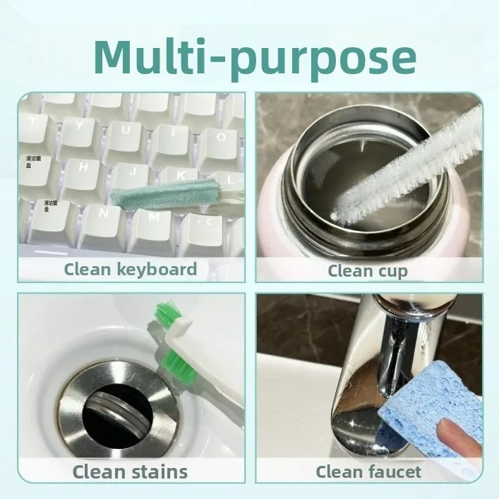 1-4Sets Plastic Ice Maker Brush Set Fridge Drain Brush Through Hole Bread Toaster Cleaner Multi Use Home Kitchen Cleaning Kit