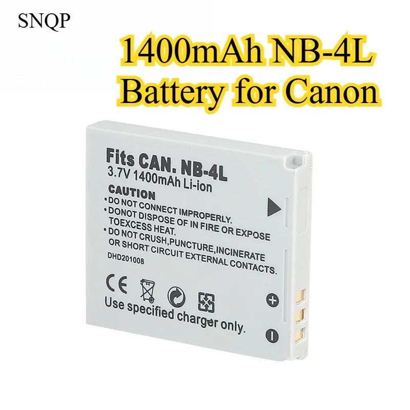 High Capacity 1400mAh NB-4L Battery for Canon IXUS 75 130 120 117 255 230 HS PowerShot ELPH 130 IS Cameras