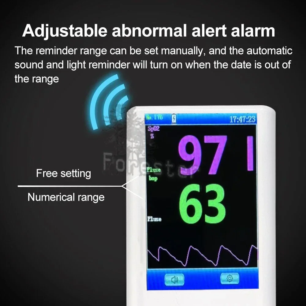 Handheld Pulse Oximeter Monitor 2.8 inch SPO2 PR PI Veterinary Clinic Equipment