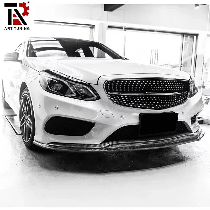 ART TUNING W212 Carbon Fiber Front Bumper Lip Black Bolt-On for E Class Sport Bodykit 2014-2015 New