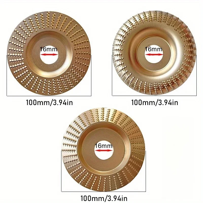 1/3 buah roda pemoles ukiran kayu, alat pembentuk kayu cakram pengamplasan serbaguna diameter dalam 16mm