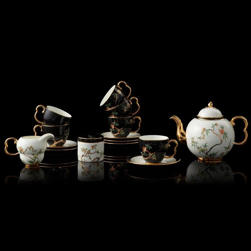 17 head coffee set 750ml light luxury afternoon tea cup saucer ceramic tea set