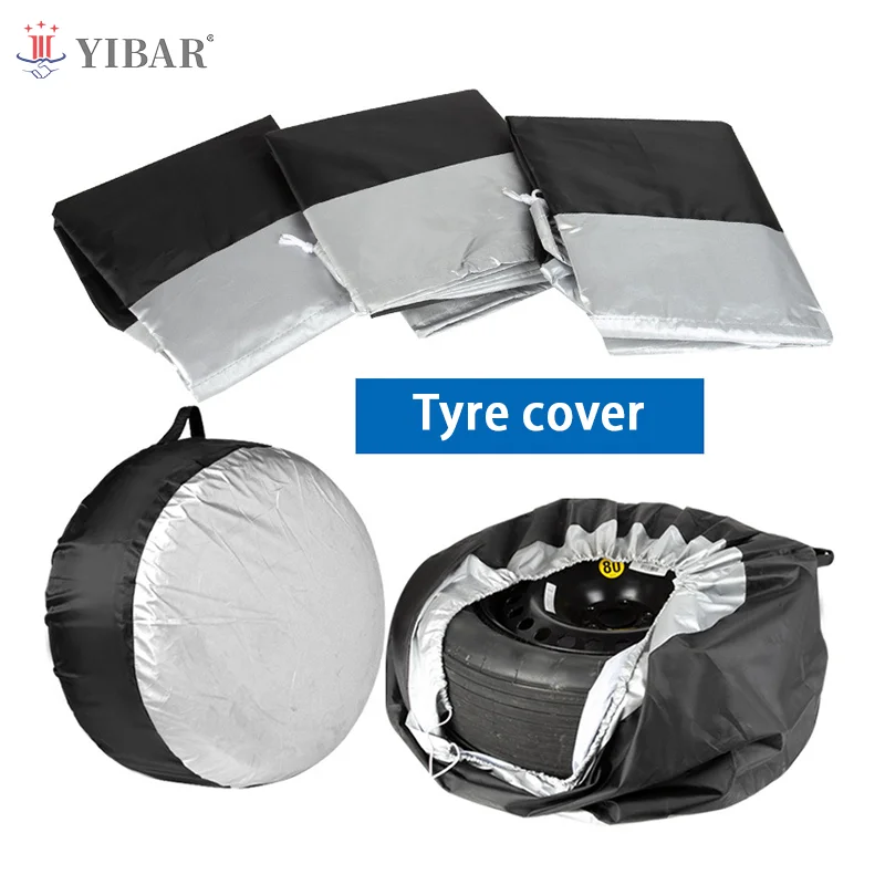 1PC 65*37cm/80*47cm Tire Cover Case Car Spare Tire Cover Storage Bags Carry Tote Polyester Tire For Cars Wheel Covers