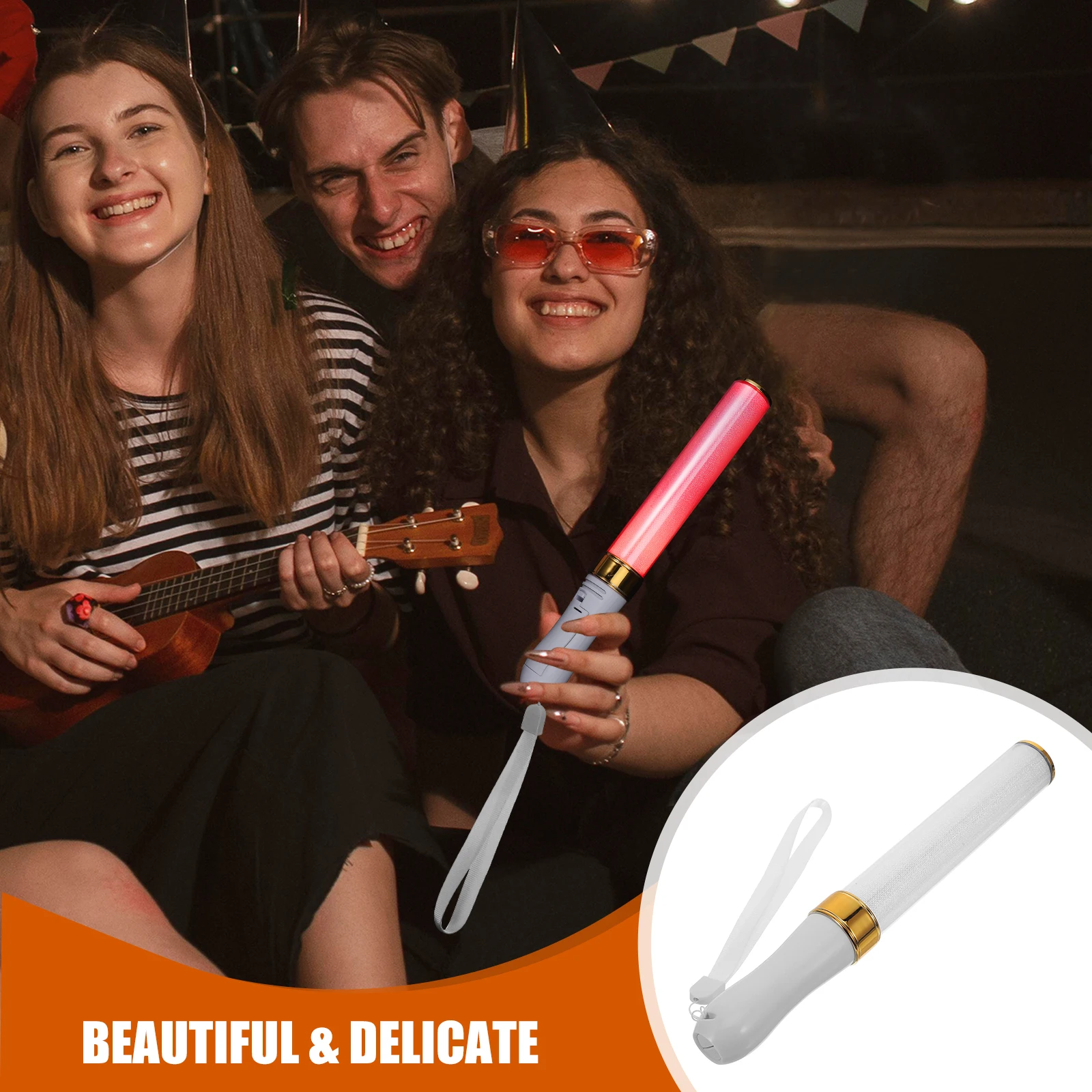 24 Color LED Light Sticks Fluorescent Fans Concert Glow Golden Reusable Decor Practical Party Atmosphere Stick