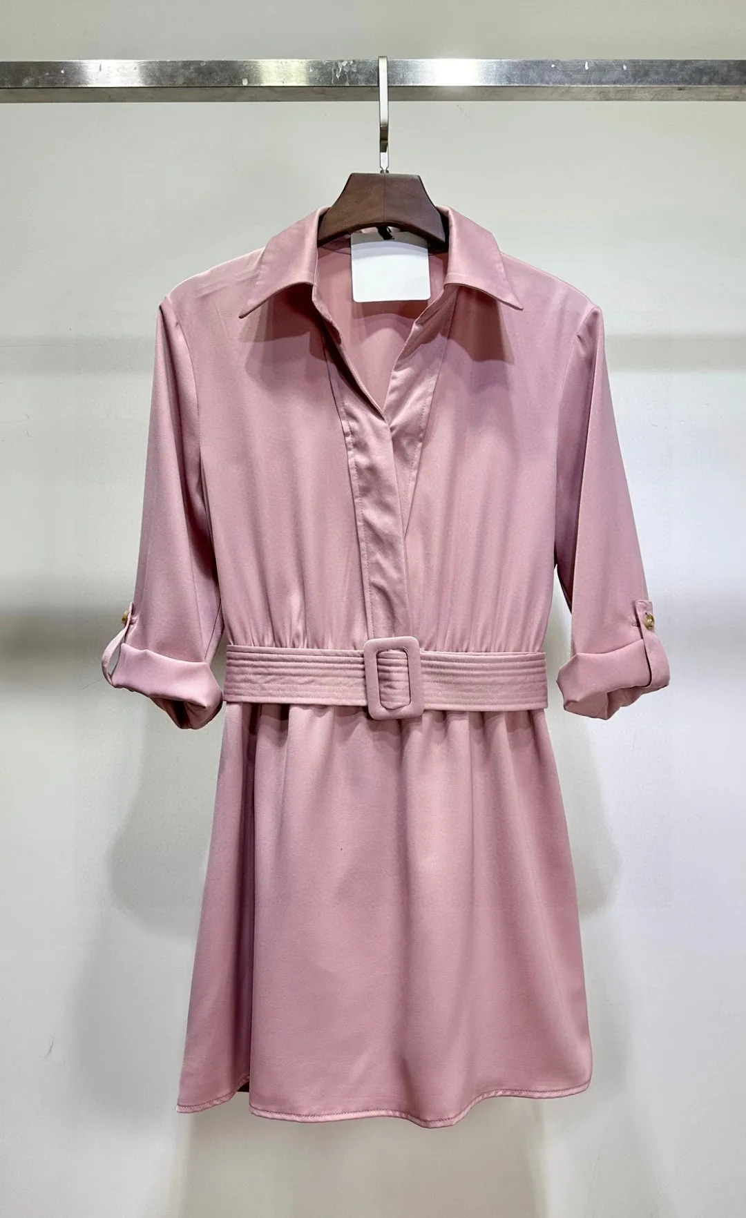 

2025 Women's Clothing V-neck slim shirt dress 0623