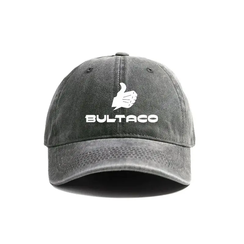 Bultaco Cemoto 오토바이 야구 모자 디스트레스드 모자 모자 남성 여성 레트로 야외 여름 조절 가능한 Bultaco 모자